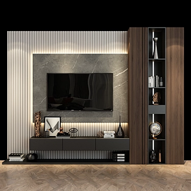 Modern Wood Cabinet Furniture 3D model image 1 