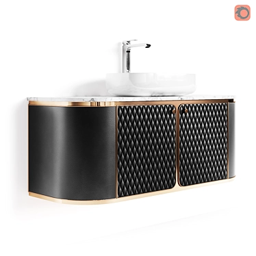 Warlock Single - Luxury Wall Hung Bathroom Cabinet 3D model image 1 