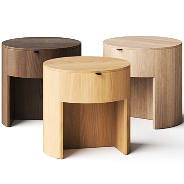 Sleek Kono Nightstand - 480mm 3D model image 1 