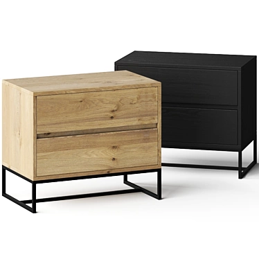 Modern Rezi Nightstand - Sleek Bedside Table with Luxury Touch 3D model image 1 