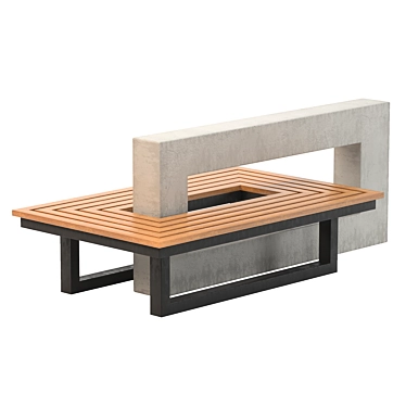 Modern Urban Bench: Sleek Design 3D model image 1 