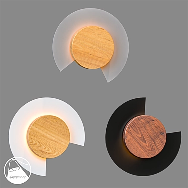 Wooden Caple Wall Sconce: Elegant and Natural 3D model image 1 