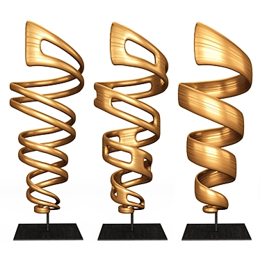 Golden Elegance Metal Art 3D model image 1 