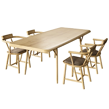 Elegant Oiseau Dining Set 3D model image 1 