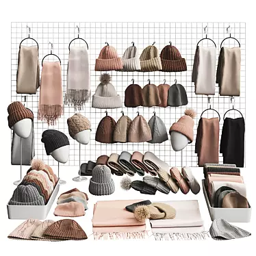 Stylish Hat & Accessories Set 3D model image 1 