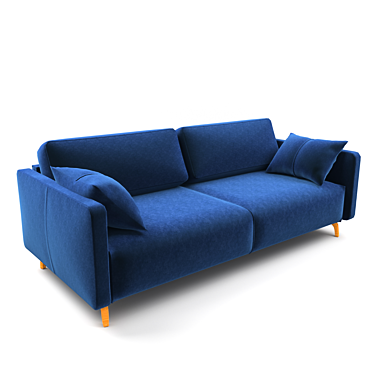 Sleek Liery Blue Sofa 3D model image 1 