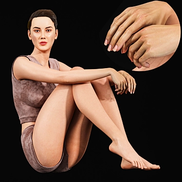 Title: Zen Pose: Ashlee Meditation Woman 3D model image 1 