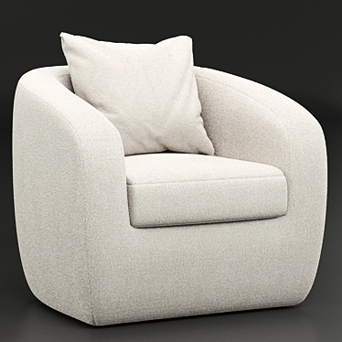 Cozy Jasper Boucle Swivel Armchair 3D model image 1 