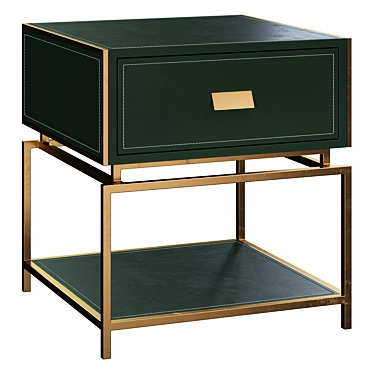 Gold Steel Bedside Table with Drawer Arabel 3D model image 1 