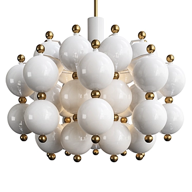 Vintage Kinkeldey Satin Glass Chandelier 3D model image 1 