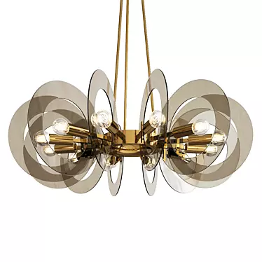 Elegant Gino Paroldo Smoked Glass Chandelier 3D model image 1 