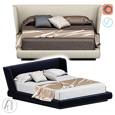 Elegant Classic NewB Bed 3D model image 1 