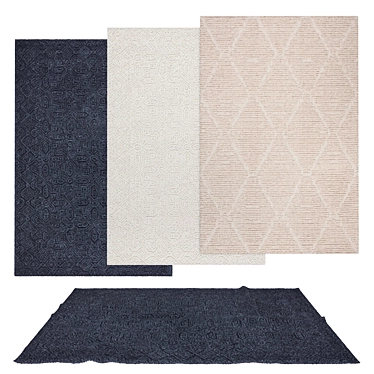 Versatile 6-Piece Rug Set 3D model image 1 