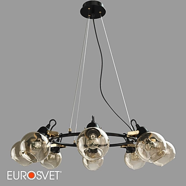 Industrial Mateo Chandelier: Eurosvet's Loft Style 3D model image 1 