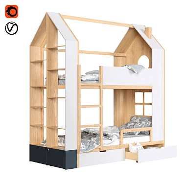 Mimirooms Di-di Bunk Bed 3D model image 1 