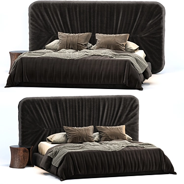 Elegant Draped King Size Bed 3D model image 1 