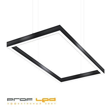 Sharp-Cornered Rectangular Recessed LED Light 3D model image 1 