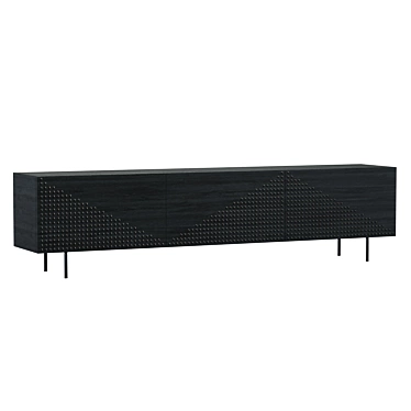 Modern Black Oak 3-Door Sideboard | Larissa Batista 3D model image 1 