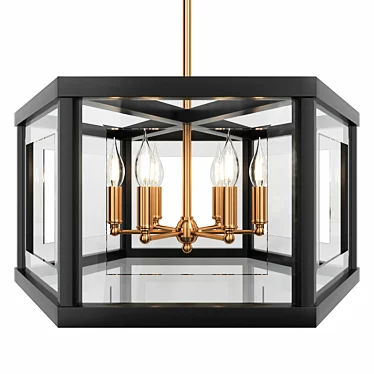 Urban Elegance 6-Light Chandelier 3D model image 1 