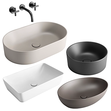 GSI ColorElements Washbasin Set - Stylish and Hygienic 3D model image 1 