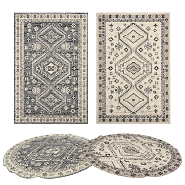 Versatile Rug Set: 8 Designs & Multiple Rendering Options 3D model image 1 