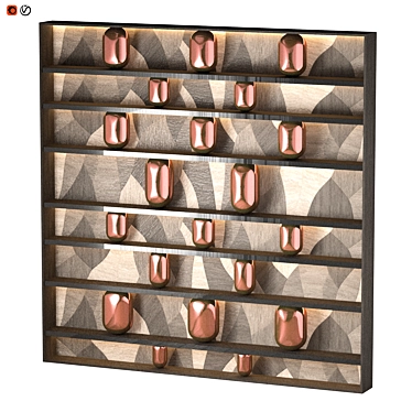 Sleek Wood Rack Organizer 3D model image 1 