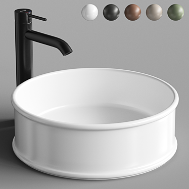 Elegant Round Sink | ArtCeram ATELIER 3D model image 1 