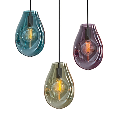 Sleek Nordic LED Pendant 3D model image 1 