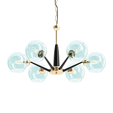 Thalia Chandelier: Blue Glass Elegance 3D model image 1 