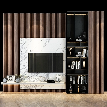 Sleek TV Wall Set: Effortless Elegance 3D model image 1 