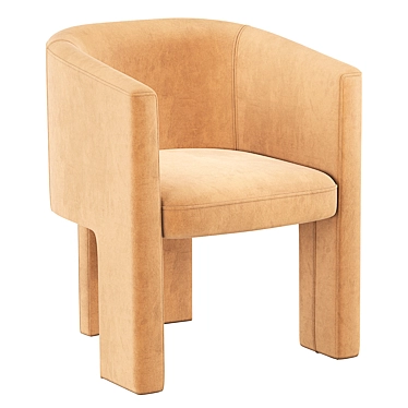 Coco Republic Phoenix Velvet Dining Chair 3D model image 1 