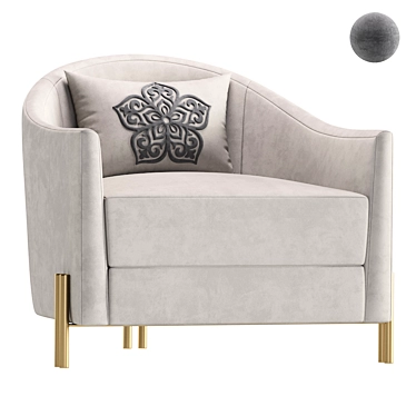 Elegant SAN JOSE Armchair by Cazarina 3D model image 1 