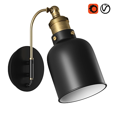 Modern Zantar Brass Wall Lamp 3D model image 1 