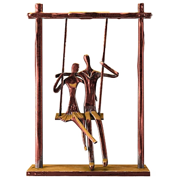 Romantic Swing Sculpture Cast in Bronze 3D model image 1 