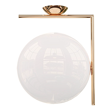 Sleek IC Brass Wall-Ceiling Light 3D model image 1 