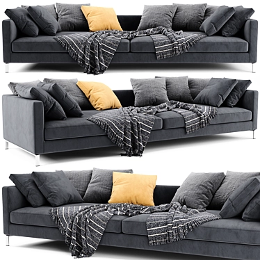 Verzelloni Hampton 2-Seater Stylish Sofa 3D model image 1 