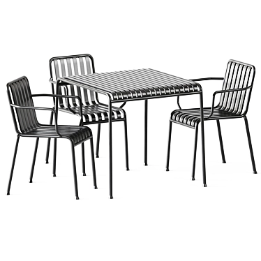 Modern Outdoor Set: Palissade Table & Armchair 3D model image 1 