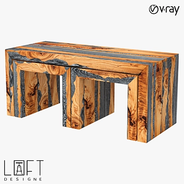 Modern Wood Coffee Table Set | LoftDesigne 6518 Model 3D model image 1 