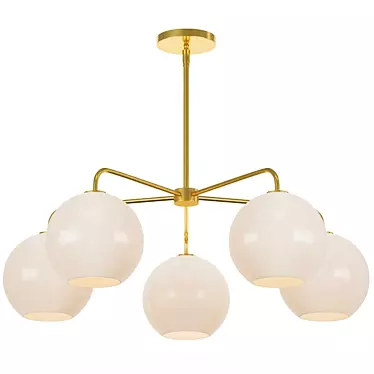 Modish Milk Glass Chandelier 3D model image 1 