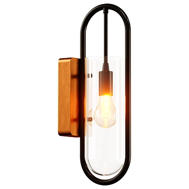 Modern Loft Black Wall Lamp 3D model image 1 