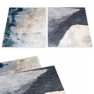 Geometric Outdoor Rug: Stylish and Durable 3D model image 1 