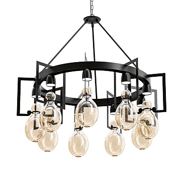 Apothecary Forge 9-Light Chandelier 3D model image 1 