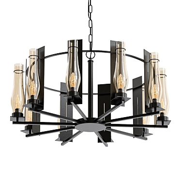 Elegant Glow: New Town Chandelier 3D model image 1 