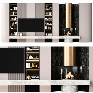 Sleek TV Wall 75 3D model image 1 