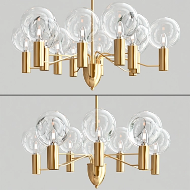 Modern Gold Chandelier: MORTEN 3D model image 1 