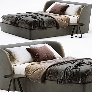 Rolf Benz Tondo Fabric Bed 3D model image 1 