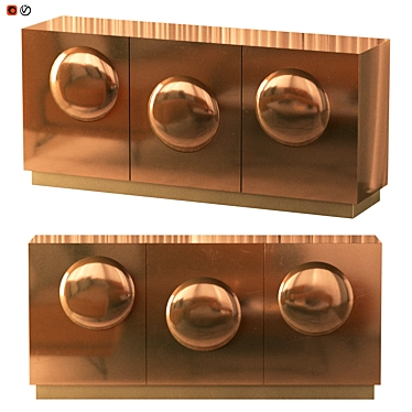 Chaussy Copper Sideboard: Art Deco Style 3D model image 1 