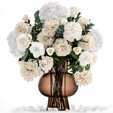 Luxury White Flower Bouquet 3D model image 1 