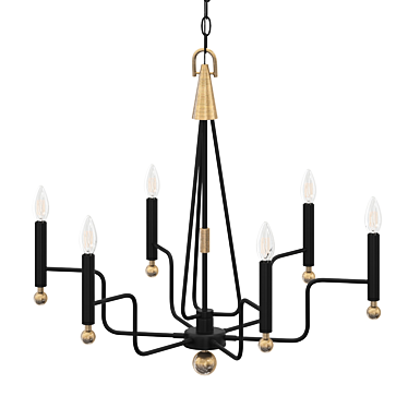 Elegant Baxley 6-Light Chandelier 3D model image 1 