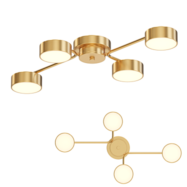 Title: Brass Disc LED Ceiling Light 3D model image 1 